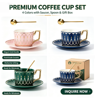 Ensemble de café et de thé en céramique de luxe en gros avec 4 choix de couleurs
