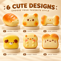6 Styles de Jouets Squishy Mignons en Forme de Pain, en PU Souple à Remontée Lente, Animaux de Dessin Animé, Toast, Jouets Anti-Stress à Presser pour Enfants de 5 à 7 Ans, Vente en Gros