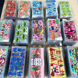 Fabbrica diretta Custom 12-40oz UV Cup avvolge adesivi tazza impermeabili durevoli disegni dei cartoni animati alla rinfusa Plastisol per animali domestici UV Transfer decalcomanie - Product Image 1