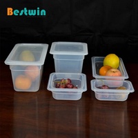 Conteneur alimentaire en polypropylène PP transparent de taille 1/6 pour la restauration, service de traiteur, conteneur de stockage alimentaire GN, intérieur lisse