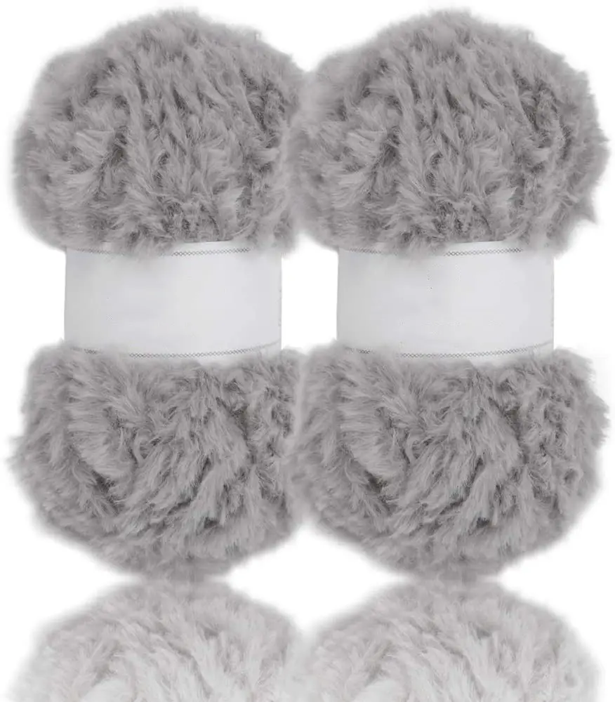 Yarn Craftsman 100% polyester soft fur yarn chunky fluffy faux fur yarn for hand knitting