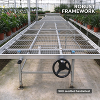 Banc de semis roulant en treillis métallique galvanisé, robuste, pour serre et pépinière