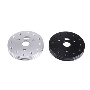 Adaptador de Volante de Aluminio de 0.5 y 1 Pulgada, de 6 a 3 Orificios, para Modificación y Mejora Automotriz, Plateado y Negro - Product Image 1
