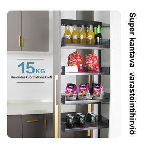 Modern <b>Kitchen</b> Cabinet <b>Storage</b> Soft Closing Tall Deep Pull Out Hidden Pantry Set Basket With Chrome and 4-6 Layers 02.2A.RWB2063 - Product Image 6
