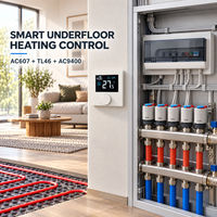 Système de contrôle intelligent de chauffage par le sol AC607 TL46 AC9400 16A Thermostat programmable WiFi à écran tactile AC220V Résidentiel
