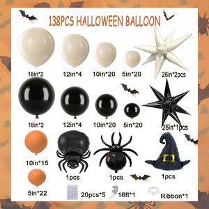Kit Arco di <span class=keywords><strong>Palloncini</strong></span> per Halloween <span class=keywords><strong>con</strong></span> <span class=keywords><strong>Palloncini</strong></span> Neri a Forma di Cappello da Strega e <span class=keywords><strong>Ragno</strong></span> per Decorazioni di Feste di Compleanno e Halloween - Product Image 2