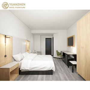 Criado-Mudo Moderno de Carvalho Personalizado com Estrutura Metálica para Conjuntos de Quarto de Apartamento - Móveis para Hotel - Product Image 3