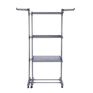 Giá phơi quần áo sàn gấp bằng thép không gỉ có thể mở rộng ba lớp Giá Đựng khăn kiểu đứng gia đình - Product Image 6