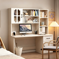 Bureau d'étude moderne avec bibliothèque, armoire et tiroirs pour chambre à coucher, bureau à domicile, poste de travail d'étudiant avec lampe magnétique
