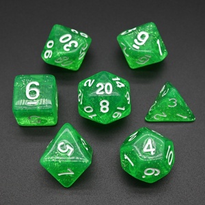 Dados transparentes con purpurina DND Low Moq, vaso de dados barato, juego de dados de acrílico para juegos para Pathfinder Game <span class=keywords><strong>Set</strong></span> - Product Image 4