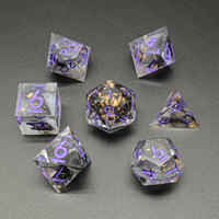 Petit MOQ, vente en gros d'usine : Ensemble de 7 dés polyédriques en résine pour jeux de rôle (DND)