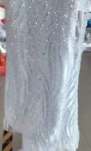 Vestido de Novia de Lujo con Cuentas, Estilo <span class=keywords><strong>Sirena</strong></span>, Manga Larga Ilusión, Corsé con Pedrería, Cola Capilla, Tallas Grandes para Novias Africanas - Product Image 4