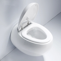 WC suspendu monobloc blanc à chasse directe, style moderne, en céramique, avec siphon en P, à fermeture lente, idéal pour salle de bain et hôtel - Vente chaude
