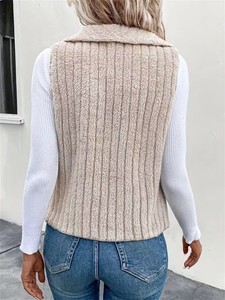 Manteau d'hiver décontracté pour <span class=keywords><strong>femme</strong></span> avec veste en fausse <span class=keywords><strong>fourrure</strong></span> sur le devant et gilet <span class=keywords><strong>sans</strong></span> manches motif Sherpa natif imprimé chaud et flou - Product Image 3