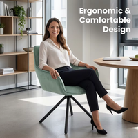 Chaise d'appoint en velours de luxe léger avec pieds en métal pour salon et chambre à coucher