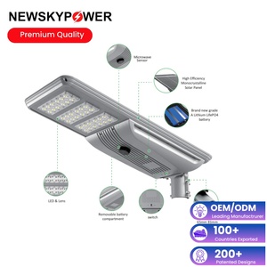 Lámpara <span class=keywords><strong>Solar</strong></span> para Exteriores de Alta Potencia 100W, Impermeable, Todo <span class=keywords><strong>en</strong></span> Uno, para Proyectos - Product Image 1