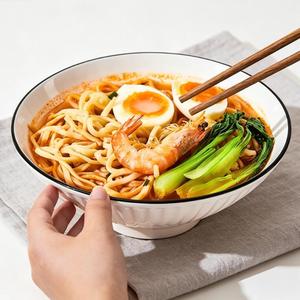 Bol à pâtes <span class=keywords><strong>grande</strong></span> capacité en grès de style japonais et coréen, bol de service pour salade, bol à soupe en céramique – Vente en gros - Product Image 1