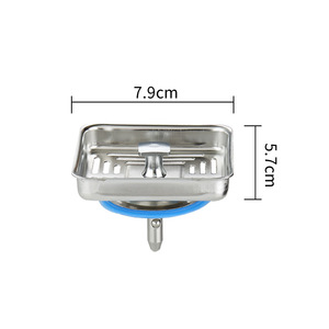 Stainless Steel Square Sink <b>Drain</b> Assembly 7.9cm X 5.7cm Lifting Type Overflow Prevention - Product Image 1