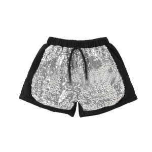 Fábrica profesional de manga corta tela de algodón color plata <span class=keywords><strong>Hart</strong></span> lentejuelas verano niñas conjuntos - Product Image 4