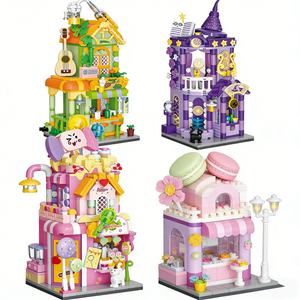 Blocs de construction en plastique multicolores à plusieurs niveaux, modèle de maison de bonbons, tour magique, guitare, télescope, jouets créatifs, ensembles cadeaux - Product Image 2