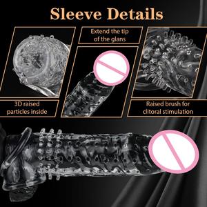 Manchons de pénis Rts Dildos pour agrandissement masculin, avec texture rugueuse, pour l'agrandissement, avec dispositifs de maintien Wolf, pour l'apathie sexuelle, spécial pour femmes, avec granules luminescents, <span class=keywords><strong>préservatif</strong></span> ludique, Srne Asf - Product Image 2