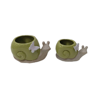 Petit pot de fleurs moderne en céramique en forme d'animal avec finition émaillée, design traditionnel durable pour le bureau, l'espace de vie et le jardin