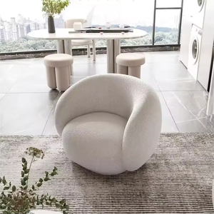 Sillón Puff Pequeño de Bouclé, Moderno y Lujoso, para Sala de Estar Individual, Ideal para Descanso y Relajación - Product Image 2