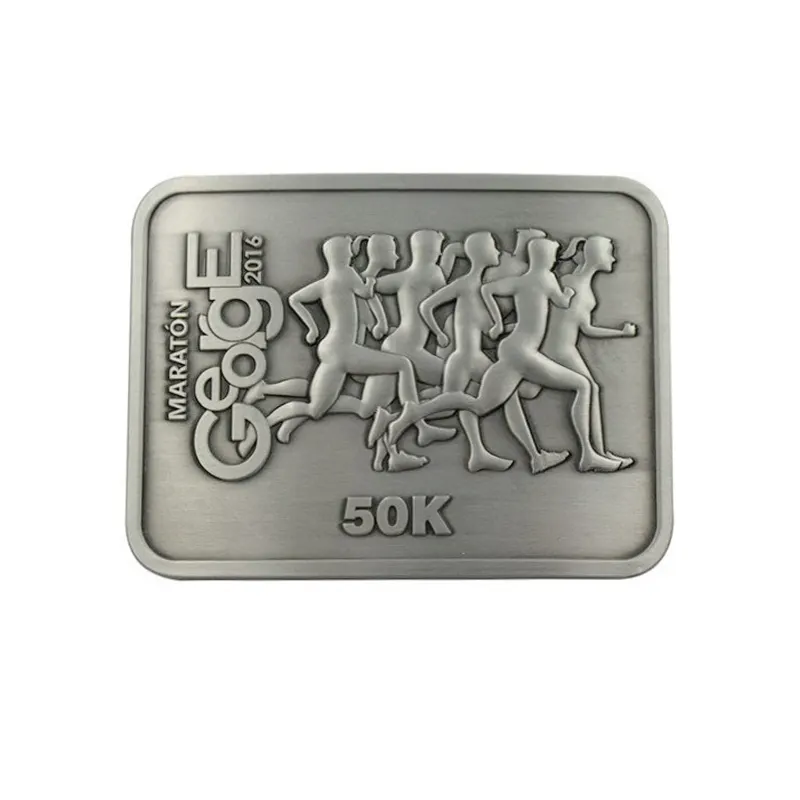 Сувенир и премия для марафона под старину на заказ, серебряная металлическая застежка для ремня для мужчин