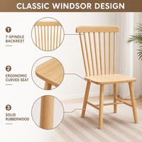 Fournisseur fiable, chaise de salle à manger en bois de caoutchouc massif, robuste, durable, ergonomique, style nordique du milieu du siècle, pour la maison, le restaurant, le café