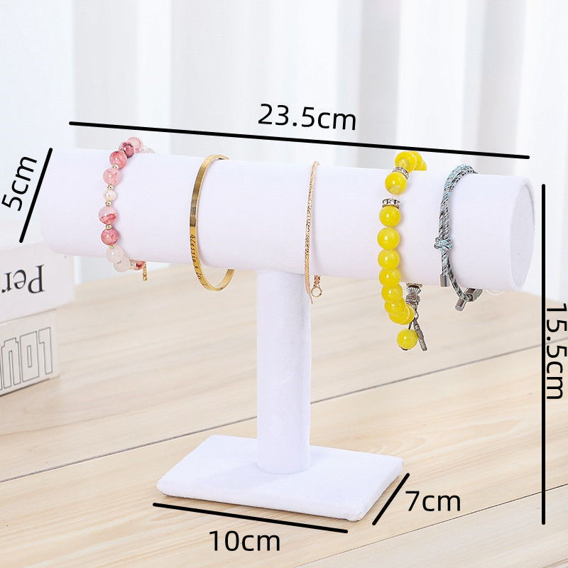 White Velvet Single Row Bracelet Display Stand