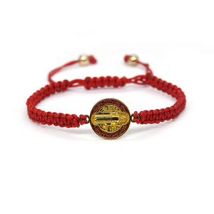 Corda Portafortuna Intrecciata con Rosario di San Benedetto e San Giuda, Fatto a Mano, in Lega di Zinco e Perle, con Farfalla Trendy e 7 Croci Intrecciate - Product Image 4