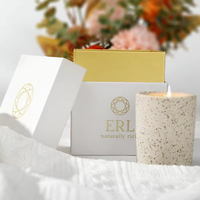 Boîte à bougies biodégradable avec revêtement UV gaufrage de stratification mate brillante boîte d'emballage d'échantillon gratuit avec couvercle et base