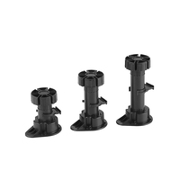 Pieds de canapé en plastique ABS noir 06.006, pieds de nivellement pour armoire de cuisine, pieds réglables en plastique, pieds en plastique pour meubles