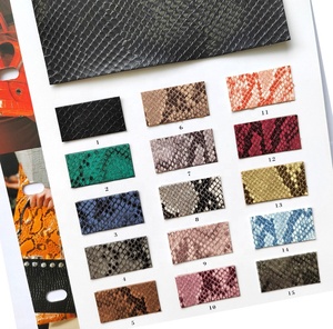 2023 New Design Snakeskin Printed <strong>PU</strong> Vinyl <strong>Leather</strong> Sheet for Handbags Shoes Crafts - Product Image 2
