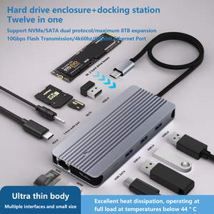 Yerleştirme istasyonu Usb c Hub tipi c Hub 12 in 1 için Usb2.0 Usb3.0 * 3 hd-mi RJ45 veri PD SD TF 3.5 ses sabit disk muhafaza <span class=keywords><strong>M</strong></span>.2 Nvme - Product Image 5