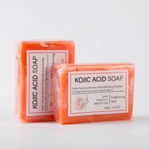 Hot Selling Solid Handmade Kojic Acid <b>Soap</b> 100g Deep Cleaning Face & Body Whitening Vitamin C Natural Private Label - Product Image 1
