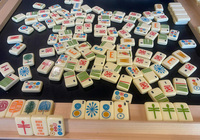 Jeu de Mahjong Américain en Acrylique Jaune Crème, 156 Tuiles, Gravé en Usine et Imprimé UV, Portable, Sans Supports, pour Soirées à Domicile