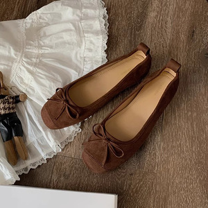 Bow trang trí nội thất hai giai điệu căn hộ ăn mặc Giày thời trang thanh lịch Vòng Toe căn hộ ba lê giản dị cho phụ nữ - Product Image 4