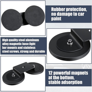 <b>Led</b> <b>Light</b> <b>Bar</b> Mount Bracket Magnetic Steel With Rubber Pad For Volkswagen Truck Roof Front Bumper - Product Image 2
