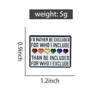 Que d'être inclus pour qui j'exclus émail broche citation inspirante broche revers insigne bijoux cadeau pour les amis - Product Image 6