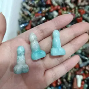 Donghai vente en gros, gode en cristal fait à la main, divers mini pénis en pierre à vendre