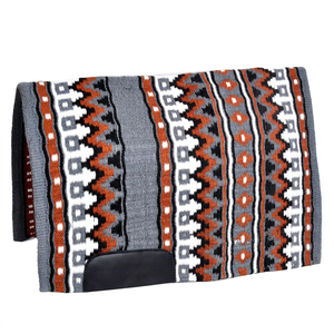 Almohadilla de lona de algodón personalizada estilo western para silla de montar, con patrón Navajo, contorneada, para equitación en rancho, manta de cuero para silla de montar. - Product Image 1
