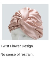 100% Bonnet en soie de mûrier 6A Grand enveloppement de cheveux en soie double couche pour dormir avec un séjour élastique de qualité supérieure