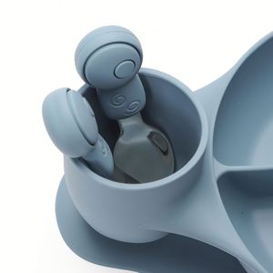 Es-Pro Nouveaux produits de sécurité au design innovant, vaisselle en silicone de qualité alimentaire, produit d'alimentation, assiette à ventouse en silicone avec fourchette et cuillère - Product Image 2