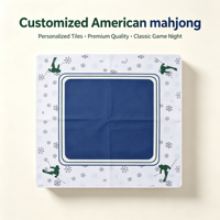 Tuiles de mahjong américaines personnalisées sur le thème de Londres avec des motifs de bus à deux étages et du Big Ben pour des tuiles de mahjong américaines personnalisées