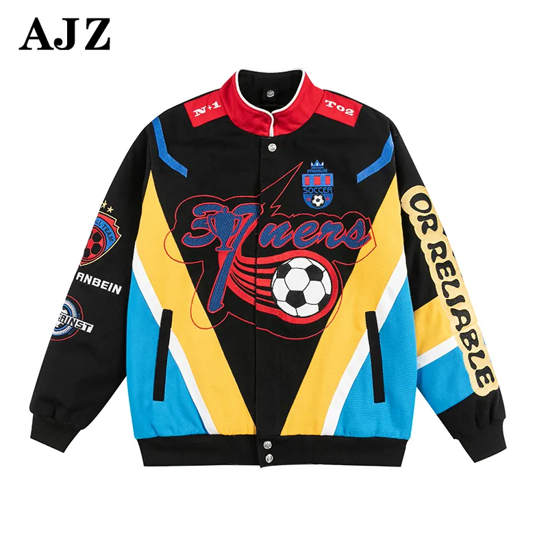 Embroidery Jackets Fashion Pattern Cool Style Motorcycle Racing Jacket Motorcycle Clothing Female Autumn Winter Suits