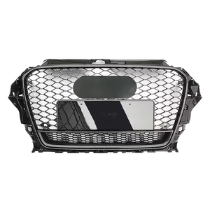 Parrilla Delantera Negra Brillante Estilo RS3 para Auto <span class=keywords><strong>A3</strong></span> S3 2013-2016, Rejilla de Parachoques de Malla de Panal para <span class=keywords><strong>A3</strong></span> S3 8V 2014 2015 - Product Image 1