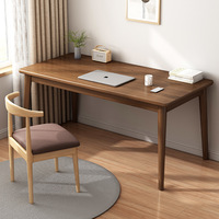 Bureau d'ordinateur - Bureau d'étude et de travail pour étudiant, table rectangulaire simple avec pieds en bois massif, bureau de chambre à coucher.