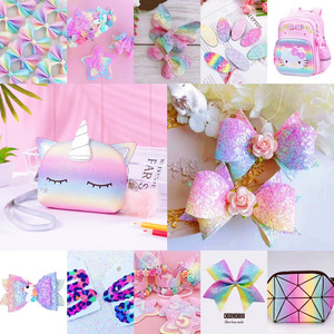 Miễn Phí Mẫu 14 <span class=keywords><strong>Sheets</strong></span>/Gói A4 Kích Thước Cầu Vồng In Long Lanh Cho Tự Làm Cổ Vũ Cạnh Tranh Mũ Nón Bow - Product Image 2