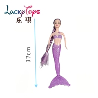 Vente en gros de poupées sirènes en PVC de 11 pouces, rouge et bleu, avec lumière, fonctionnant à piles, modèle de jouet princesse, cadeau de mode pour filles